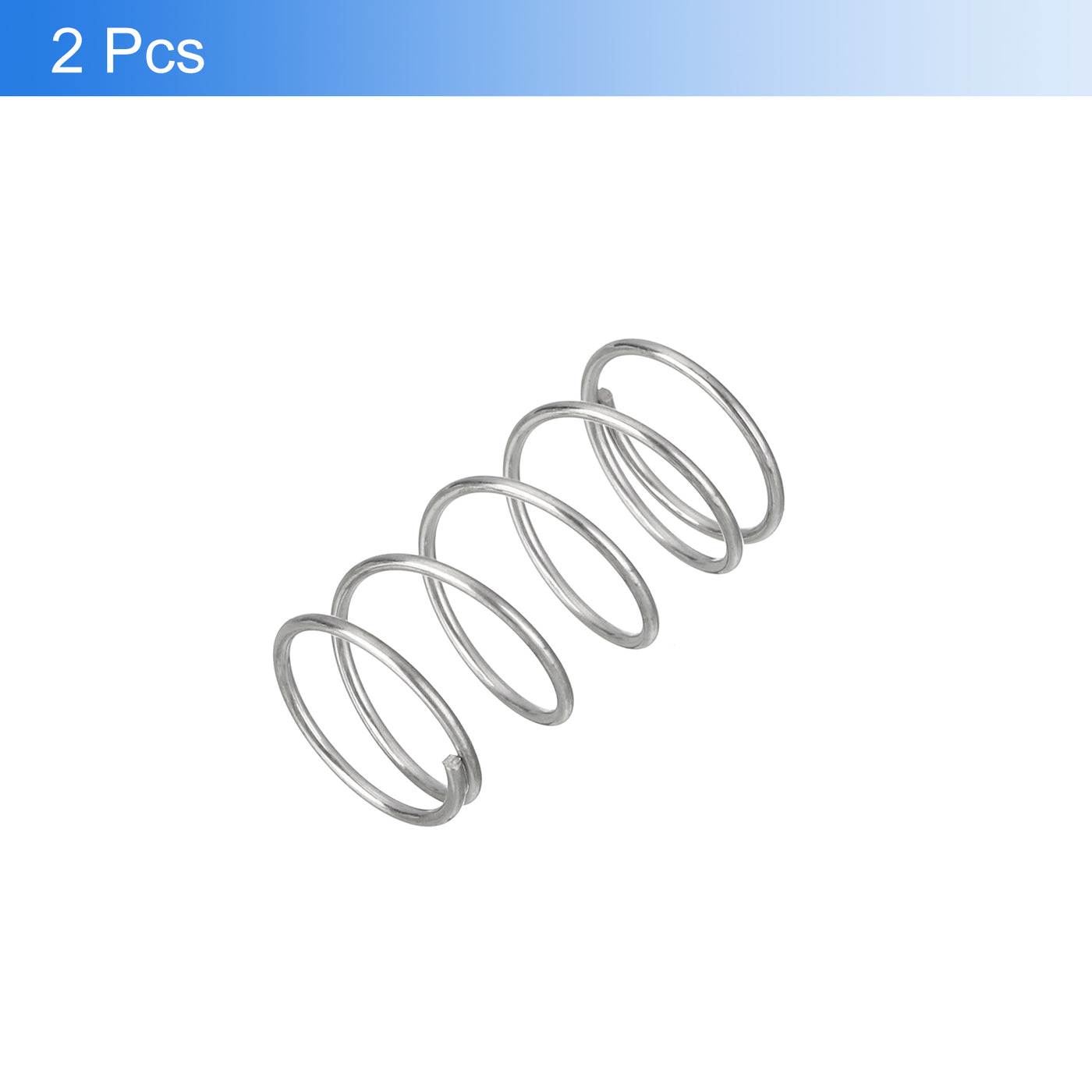 uxcell Uxcell 2Pcs 304 Stainless Steel Compression Springs, 0.8mm x 11mm x 20mm, Silver