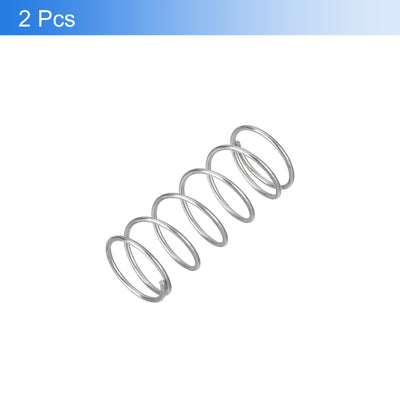 Harfington Uxcell 2Pcs 304 Stainless Steel Compression Springs, 0.8mm x 11mm x 30mm, Silver