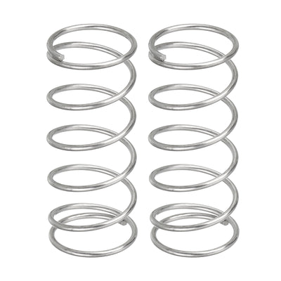 Harfington Uxcell 2Pcs 304 Stainless Steel Compression Springs, 0.8mm x 11mm x 30mm, Silver