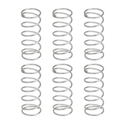 Harfington Uxcell 6Pcs 304 Stainless Steel Compression Springs, 0.8mm x 11mm x 30mm, Silver