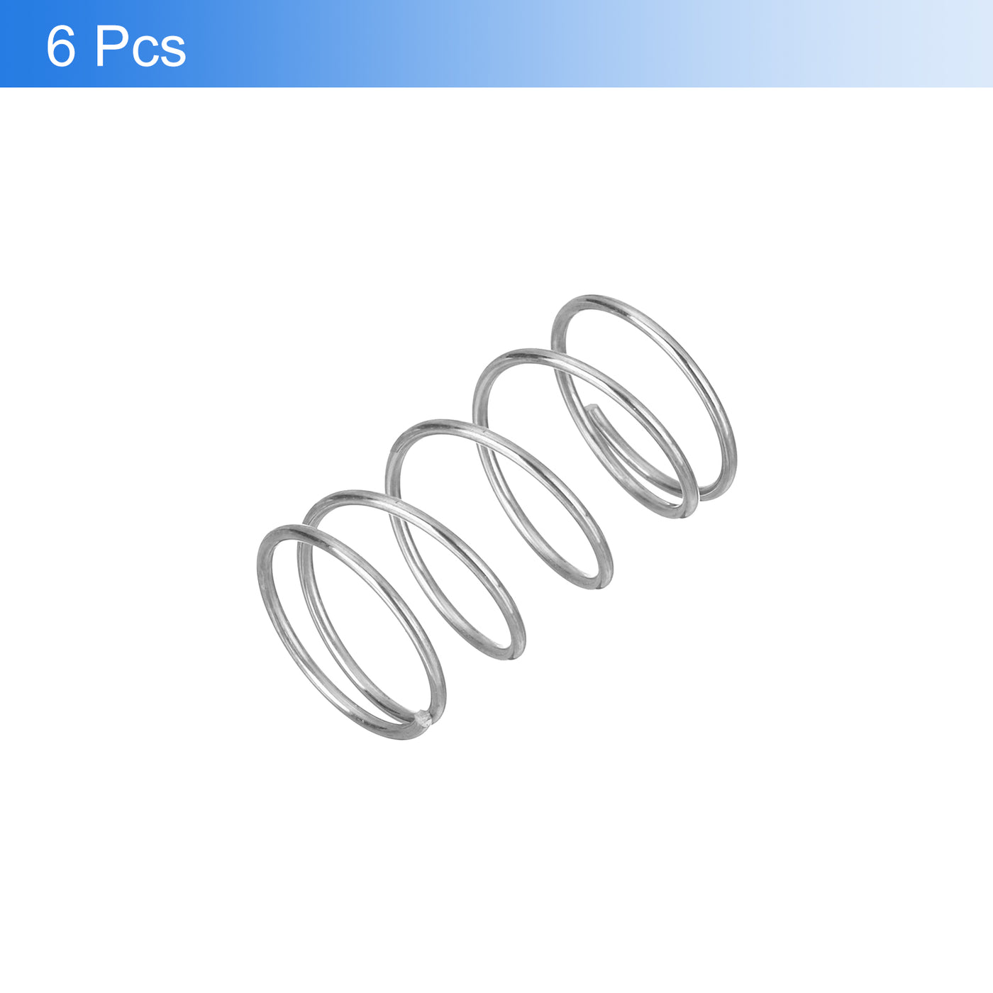 uxcell Uxcell 6Pcs 304 Stainless Steel Compression Springs, 0.8mm x 12mm x 20mm, Silver