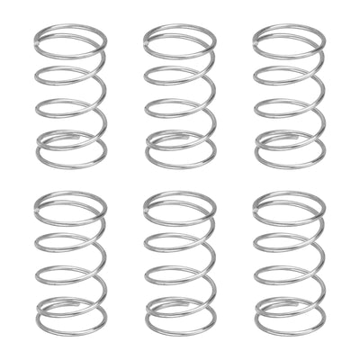 Harfington Uxcell 6Pcs 304 Stainless Steel Compression Springs, 0.8mm x 12mm x 20mm, Silver