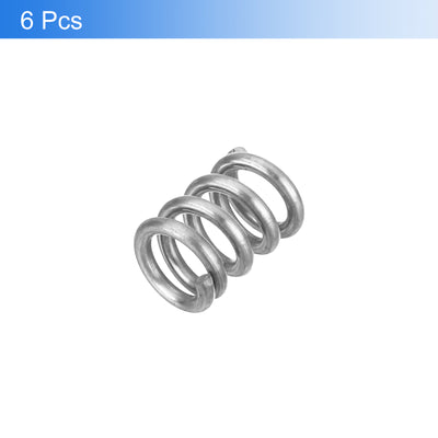 Harfington Uxcell 6Pcs 304 Stainless Steel Compression Springs, 1mm x 6mm x 10mm, Silver