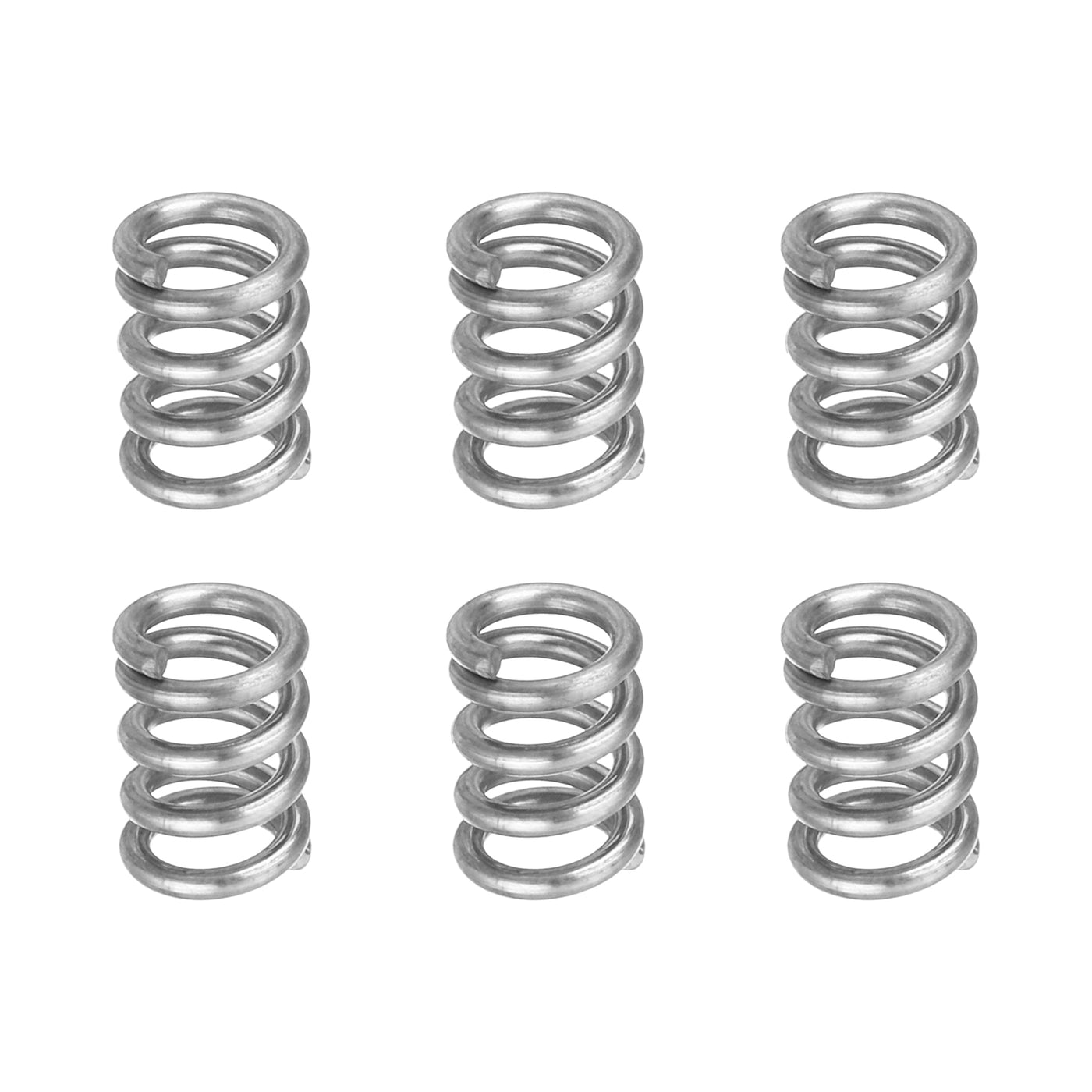 uxcell Uxcell 6Pcs 304 Stainless Steel Compression Springs, 1mm x 6mm x 10mm, Silver