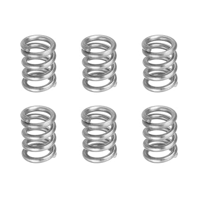 Harfington Uxcell 6Pcs 304 Stainless Steel Compression Springs, 1mm x 6mm x 10mm, Silver