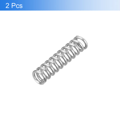 Harfington Uxcell 2Pcs 304 Stainless Steel Compression Springs, 1mm x 6mm x 25mm, Silver