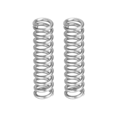 Harfington Uxcell 2Pcs 304 Stainless Steel Compression Springs, 1mm x 6mm x 25mm, Silver