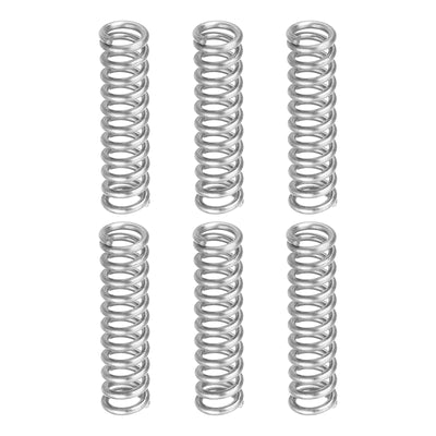 Harfington Uxcell 6Pcs 304 Stainless Steel Compression Springs, 1mm x 6mm x 25mm, Silver