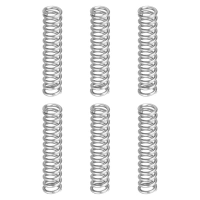 Harfington Uxcell 6Pcs 304 Stainless Steel Compression Springs, 1mm x 6mm x 30mm, Silver