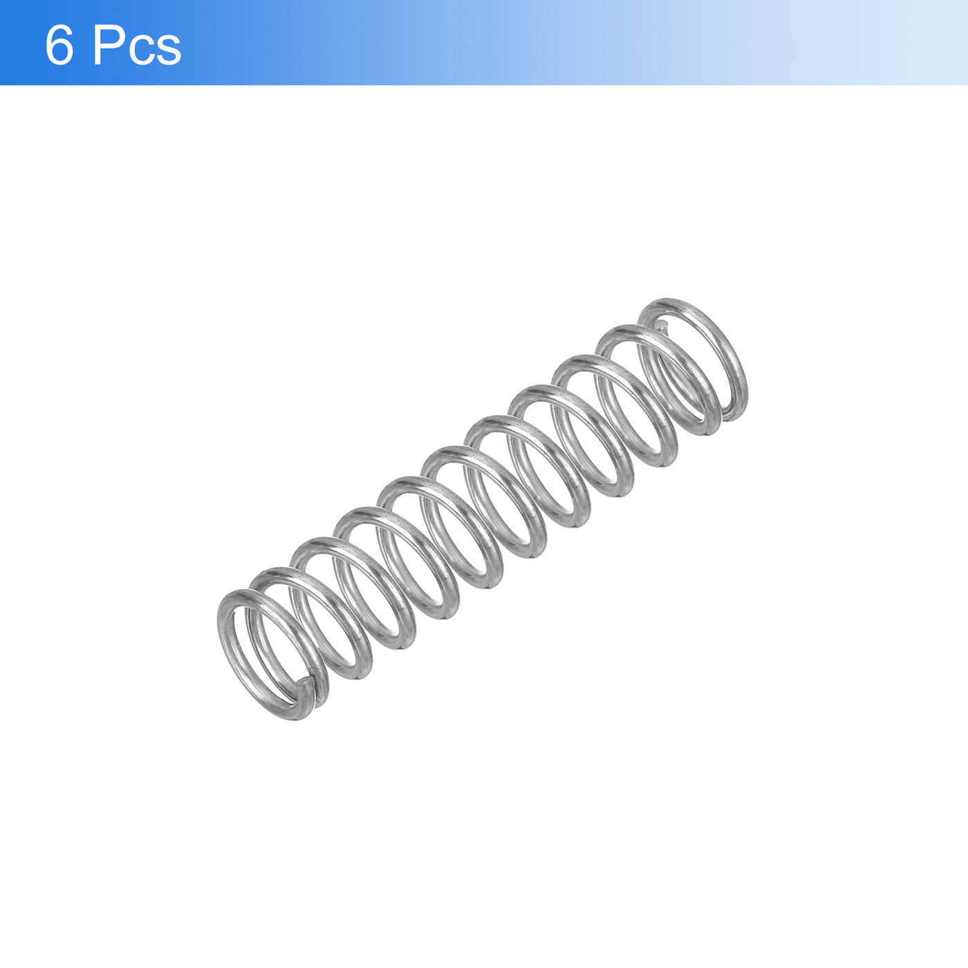 uxcell Uxcell 6Pcs 304 Stainless Steel Compression Springs, 1mm x 8mm x 40mm, Silver