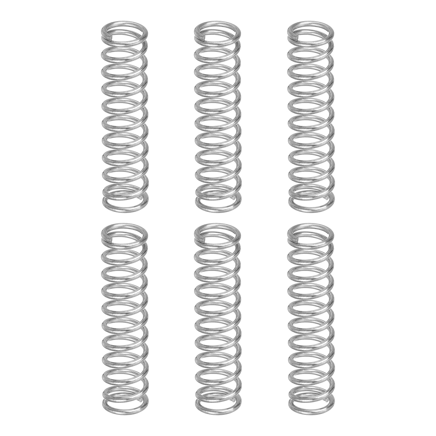 uxcell Uxcell 6Pcs 304 Stainless Steel Compression Springs, 1mm x 8mm x 40mm, Silver