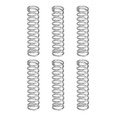 Harfington Uxcell 6Pcs 304 Stainless Steel Compression Springs, 1mm x 8mm x 40mm, Silver