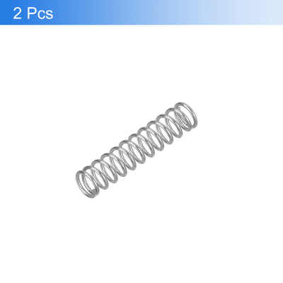 Harfington Uxcell 2Pcs 304 Stainless Steel Compression Springs, 1mm x 8mm x 50mm, Silver