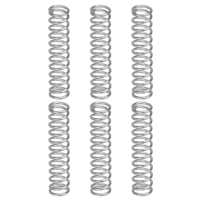 Harfington Uxcell 6Pcs 304 Stainless Steel Compression Springs, 1mm x 8mm x 50mm, Silver