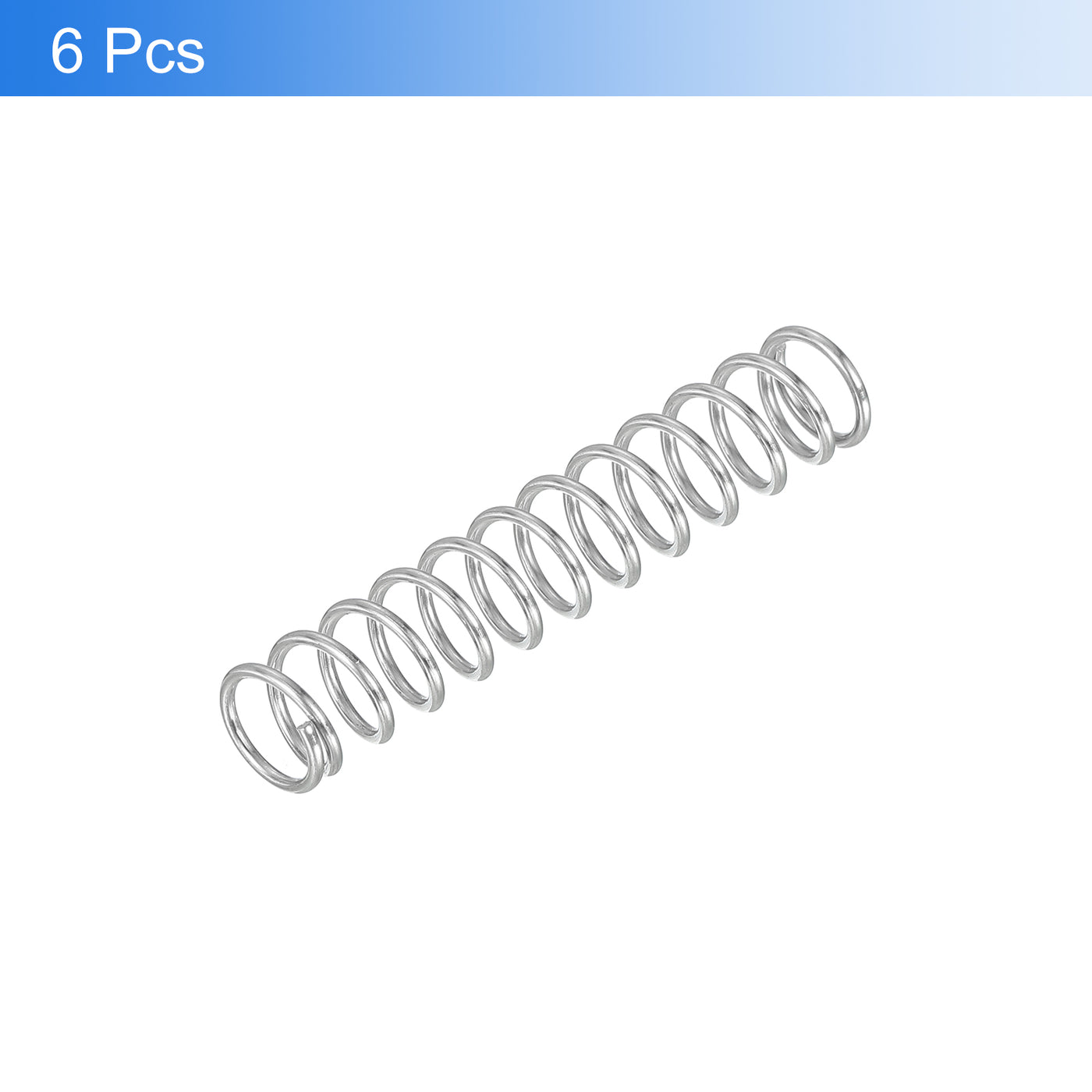 uxcell Uxcell 6Pcs 304 Stainless Steel Compression Springs, 1mm x 9mm x 50mm, Silver