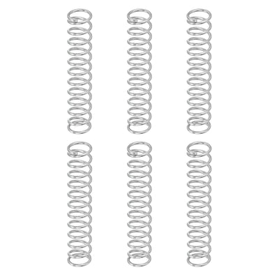 Harfington Uxcell 6Pcs 304 Stainless Steel Compression Springs, 1mm x 9mm x 50mm, Silver