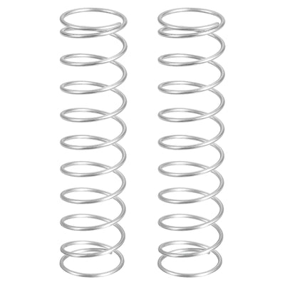 Harfington Uxcell 2Pcs 304 Stainless Steel Compression Springs, 1mm x 15mm x 60mm, Silver