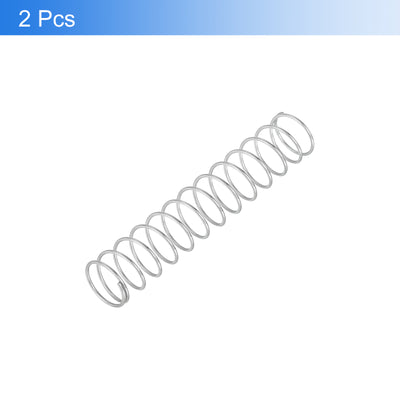 Harfington Uxcell 2Pcs 304 Stainless Steel Compression Springs, 1mm x 15mm x 80mm, Silver