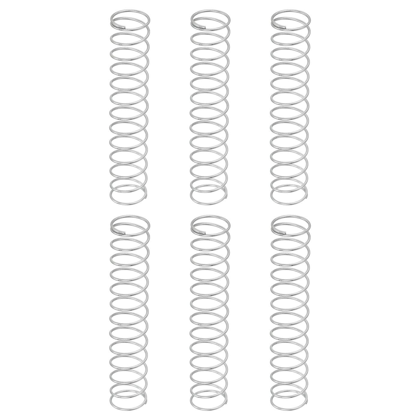 uxcell Uxcell 6Pcs 304 Stainless Steel Compression Springs, 1mm x 15mm x 80mm, Silver