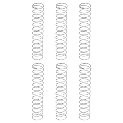 Harfington Uxcell 6Pcs 304 Stainless Steel Compression Springs, 1mm x 15mm x 80mm, Silver