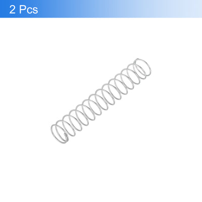 Harfington Uxcell 2Pcs 304 Stainless Steel Compression Springs, 1mm x 15mm x 90mm, Silver