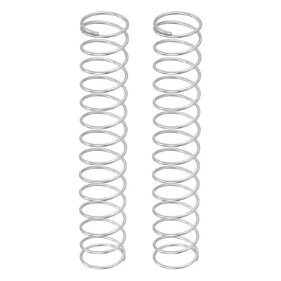 Harfington Uxcell 2Pcs 304 Stainless Steel Compression Springs, 1mm x 15mm x 90mm, Silver