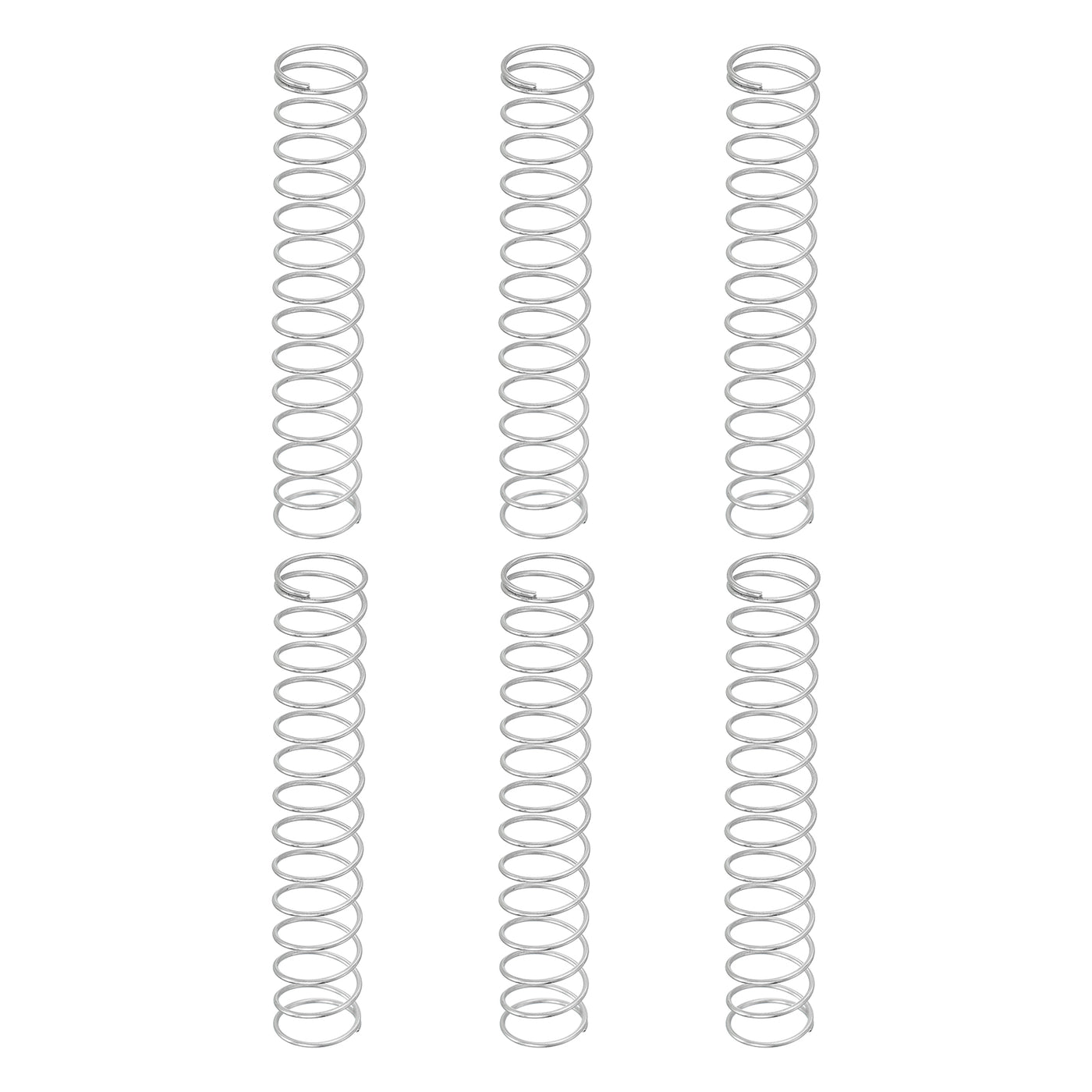 uxcell Uxcell 6Pcs 304 Stainless Steel Compression Springs, 1mm x 15mm x 90mm, Silver