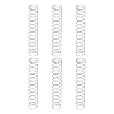 Harfington Uxcell 6Pcs 304 Stainless Steel Compression Springs, 1mm x 15mm x 90mm, Silver