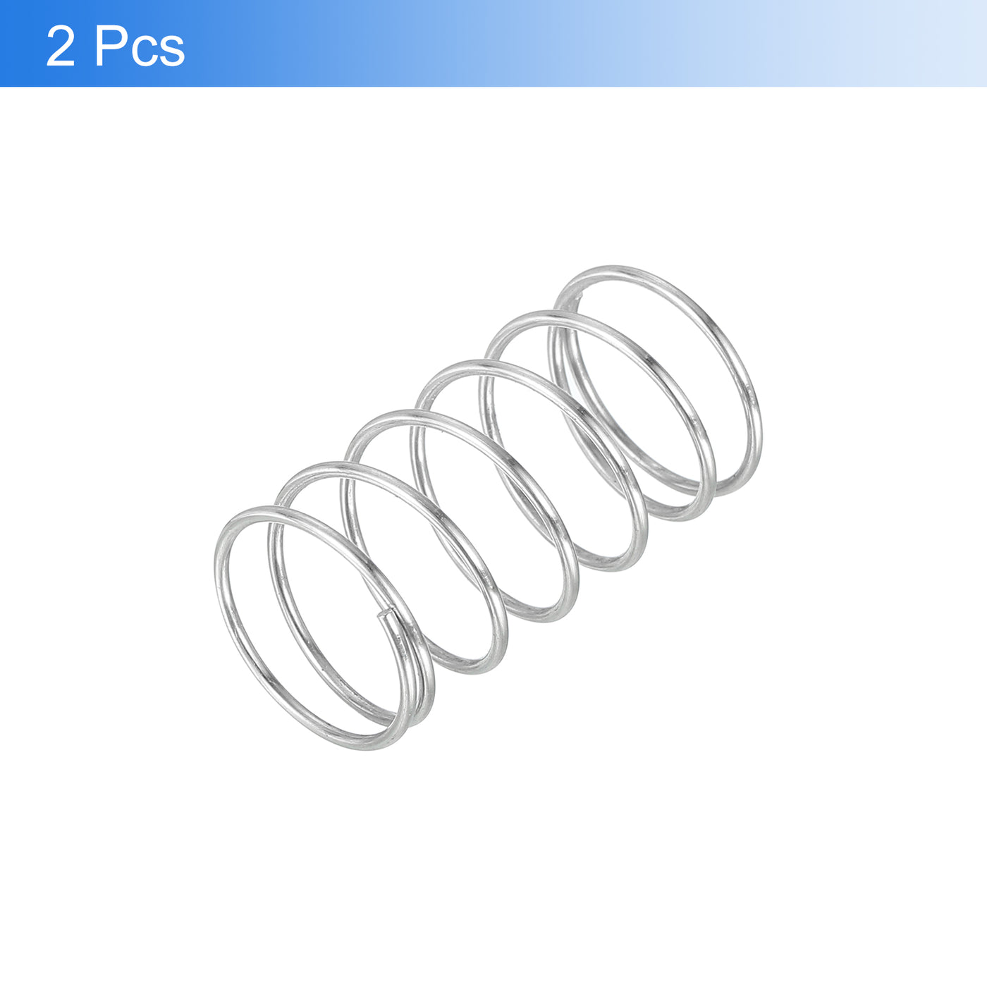 uxcell Uxcell 2Pcs 304 Stainless Steel Compression Springs, 1mm x 16mm x 30mm, Silver