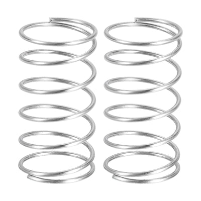 Harfington Uxcell 2Pcs 304 Stainless Steel Compression Springs, 1mm x 16mm x 30mm, Silver