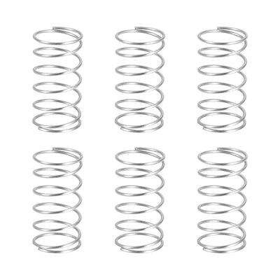 Harfington Uxcell 6Pcs 304 Stainless Steel Compression Springs, 1mm x 16mm x 30mm, Silver