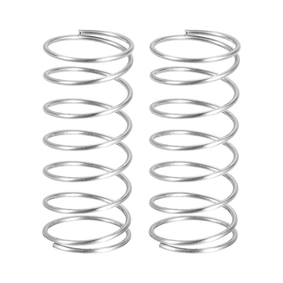 Harfington Uxcell 2Pcs 304 Stainless Steel Compression Springs, 1mm x 16mm x 50mm, Silver