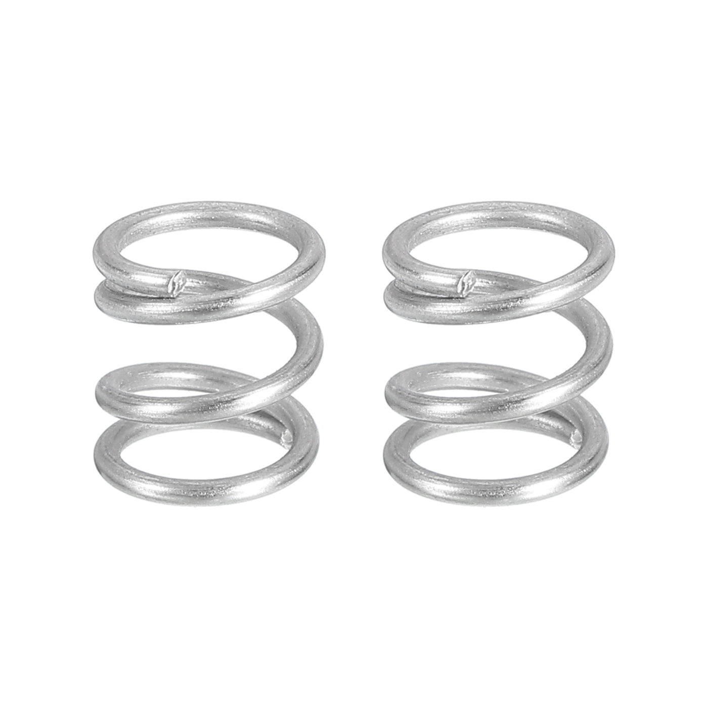 uxcell Uxcell 2Pcs 304 Stainless Steel Compression Springs, 1.2mm x 10mm x 10mm, Silver