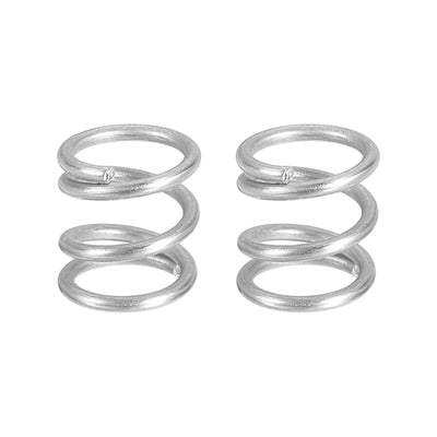 Harfington Uxcell 2Pcs 304 Stainless Steel Compression Springs, 1.2mm x 10mm x 10mm, Silver