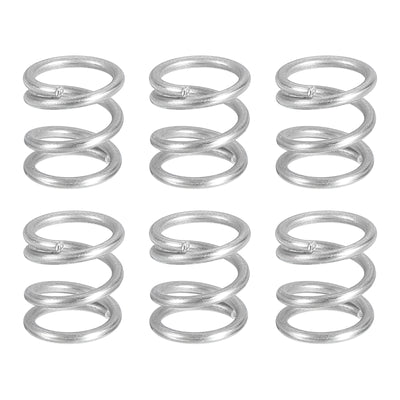 Harfington Uxcell 6Pcs 304 Stainless Steel Compression Springs, 1.2mm x 10mm x 10mm, Silver