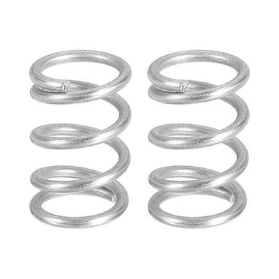 Harfington Uxcell 2Pcs 304 Stainless Steel Compression Springs, 1.2mm x 10mm x 15mm, Silver