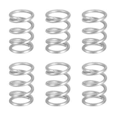 Harfington Uxcell 6Pcs 304 Stainless Steel Compression Springs, 1.2mm x 10mm x 15mm, Silver