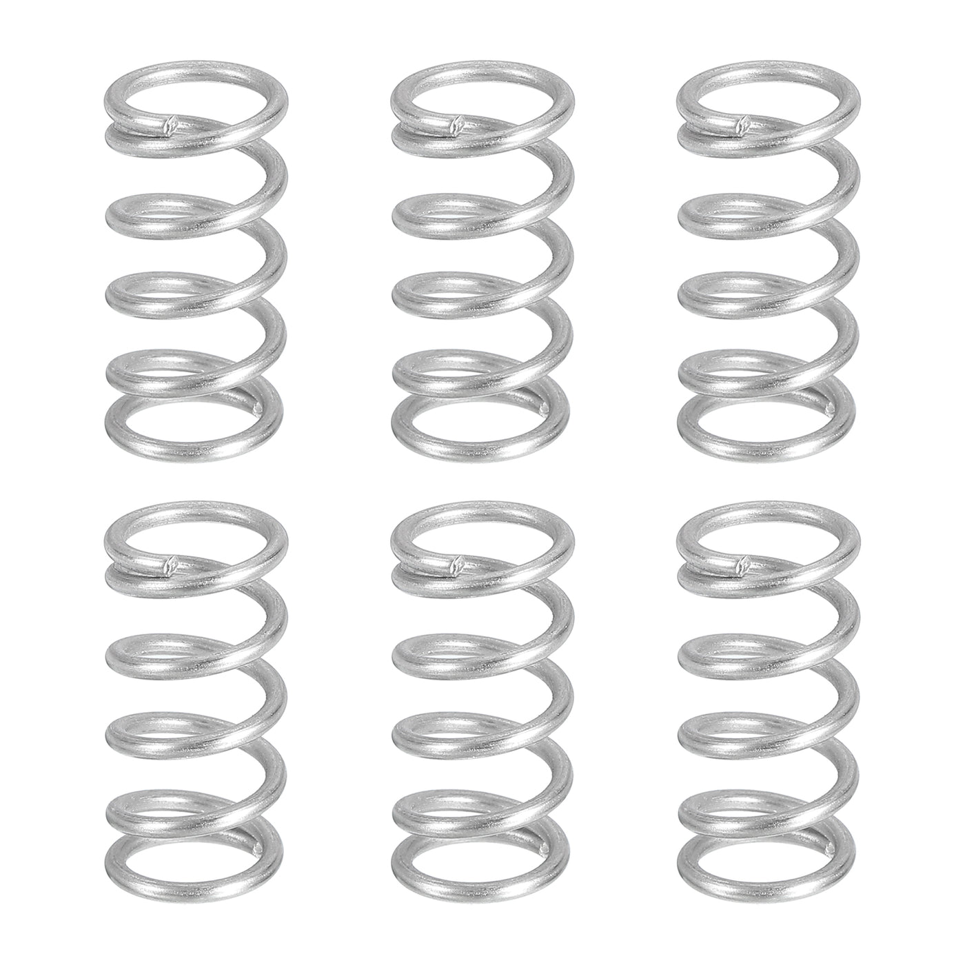 uxcell Uxcell 6Pcs 304 Stainless Steel Compression Springs, 1.2mm x 10mm x 20mm, Silver