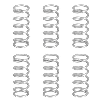 Harfington Uxcell 6Pcs 304 Stainless Steel Compression Springs, 1.2mm x 10mm x 25mm, Silver