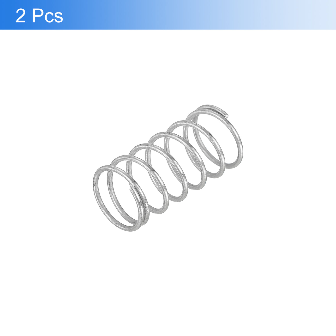 uxcell Uxcell 2Pcs 304 Stainless Steel Compression Springs, 1.2mm x 15mm x 30mm, Silver