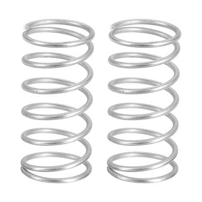 Harfington Uxcell 2Pcs 304 Stainless Steel Compression Springs, 1.2mm x 15mm x 30mm, Silver