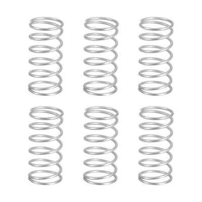 Harfington Uxcell 6Pcs 304 Stainless Steel Compression Springs, 1.2mm x 15mm x 30mm, Silver