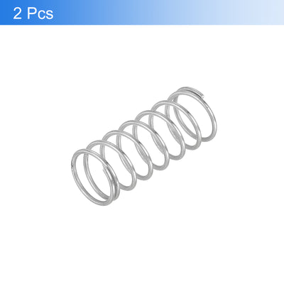 Harfington Uxcell 2Pcs 304 Stainless Steel Compression Springs, 1.2mm x 15mm x 40mm, Silver