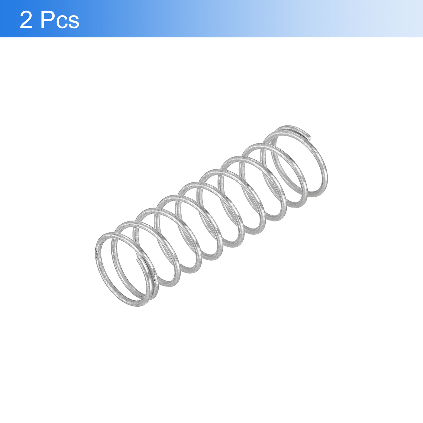 uxcell Uxcell 2Pcs 304 Stainless Steel Compression Springs, 1.2mm x 15mm x 50mm, Silver