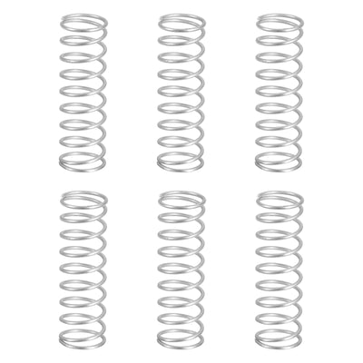 Harfington Uxcell 6Pcs 304 Stainless Steel Compression Springs, 1.2mm x 15mm x 50mm, Silver