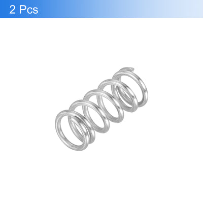 Harfington Uxcell 2Pcs 304 Stainless Steel Compression Springs, 1.6mm x 12mm x 25mm, Silver