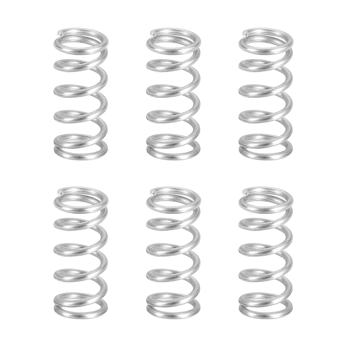 uxcell Uxcell 6Pcs 304 Stainless Steel Compression Springs, 1.6mm x 12mm x 25mm, Silver