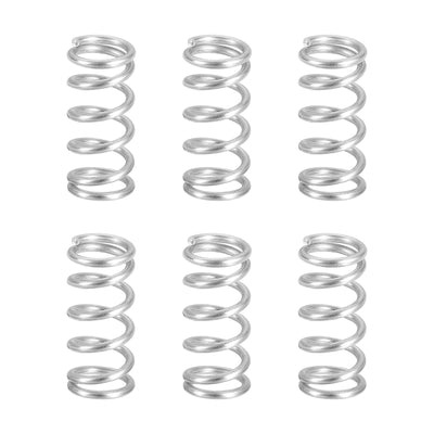 Harfington Uxcell 6Pcs 304 Stainless Steel Compression Springs, 1.6mm x 12mm x 25mm, Silver