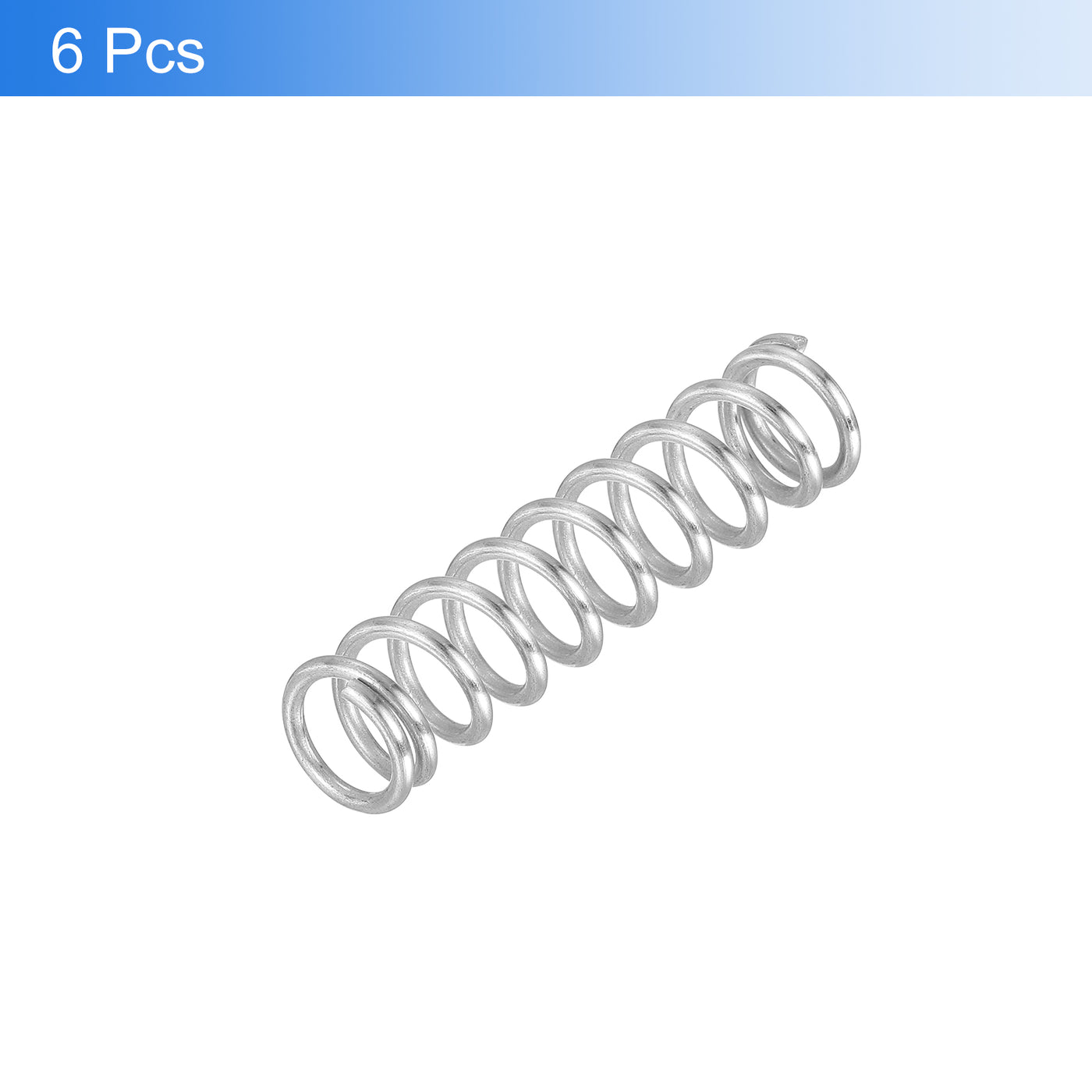 uxcell Uxcell 6Pcs 304 Stainless Steel Compression Springs, 1.6mm x 12mm x 50mm, Silver