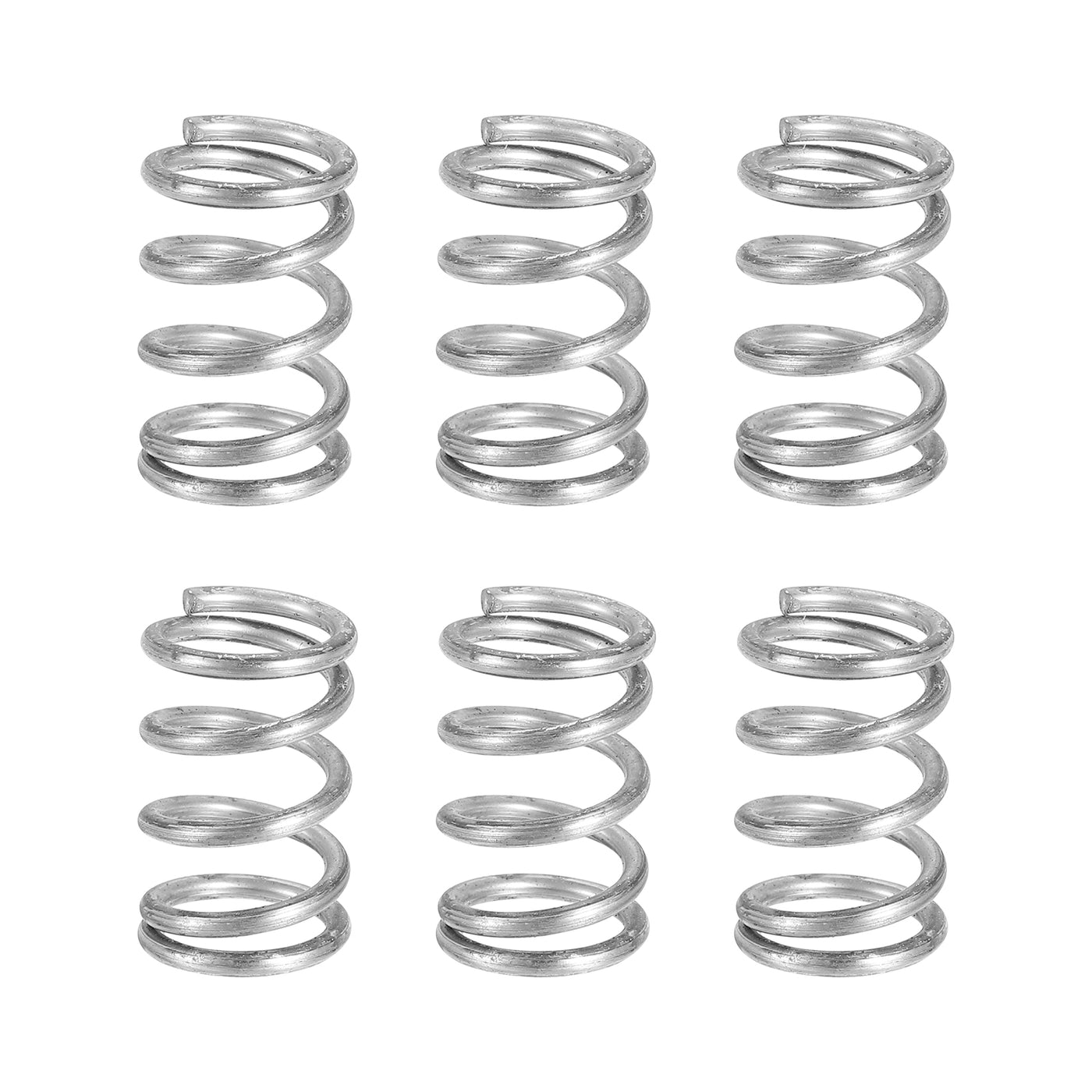 uxcell Uxcell 6Pcs 304 Stainless Steel Compression Springs, 1.6mm x 13mm x 20mm, Silver